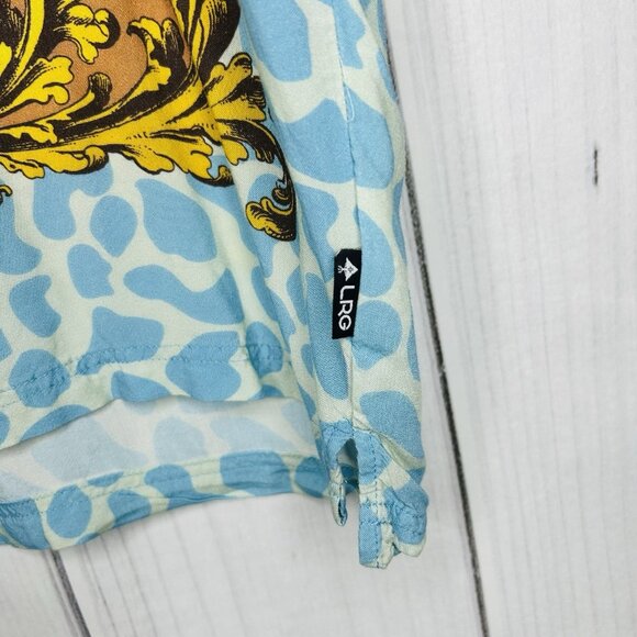 Lifted Research Group LRG Button Down Shirt Men Sz L Cheetah Short Sleeve VTG - Picture 5 of 9